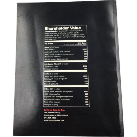 1999 Fortune Brands Annual Report & CEO Letter | Moen Titleist Jim Beam - Picture 11 of 15